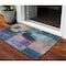 Homeroots 3' X 5' Blue Green And Copper Geometric Washable Indoor Outdoor Area Rug 604312 - alternate 1