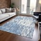 Homeroots 3' X 5' Denim Blue And Ivory Abstract Washable Indoor Outdoor Area Rug 612647 - alternate 6