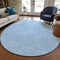 Homeroots 8' Sky Blue And Black Round Geometric Washable Indoor Outdoor Area Rug 596766 - alternate 7