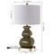 Jonathan Y Vienna 25.5 in. Transitional Ceramic and Metal Gourd LED Table Lamp, Olive Green/Brass Gold JYL3049C - alternate 8