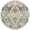 Homeroots 8' Ivory Green And Brown Round Floral Washable Indoor Outdoor Area Rug 605285 - alternate 9