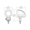 Pm Company Round Mini Work Light, 0.65/1.3 A, 12/24 V, 4-Lamp, LED Lamp, 700 Lumens Lumens, Black V901-MV - alternate 2