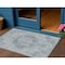 Homeroots 3' X 5' Blue Floral Medallion Washable Indoor Outdoor Area Rug 607896 - alternate 1