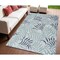 Homeroots 4' X 6' Navy Blue Ivory And Blue Palm Leaf Indoor Outdoor Area Rug 552515 - alternate 8