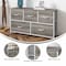 Flash Furniture Harris 5 Drawer Storage Dresser with White Cast Iron Frame, Light Natural Wood Top and Easy Pull En WX-5L206-MDF-WHT-LNT-GG - alternate 8