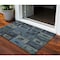 Homeroots 3' X 5' Blue Gray And Charcoal Geometric Washable Indoor Outdoor Area Rug 605019 - alternate 1