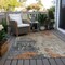 Homeroots 5' X 8' Khaki Gray And Copper Abstract Washable Indoor Outdoor Area Rug 606111 - alternate 8