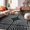 World Rug Gallery Bohemian Lines Washable Non Slips Area Rug 8 ft x 10 ft Black WR72BLACK8X10 - alternate 1