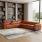 Homeroots Camel Italian Leather Modular L Shaped Seven Piece Corner Sectional With Console 534861 - alternate 12