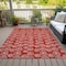 Homeroots 5' X 8' Red And Ivory Geometric Washable Indoor Outdoor Area Rug 583385 - alternate 6
