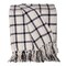 Homeroots 50" X 60" Black and Off White Cotton Woven Plaid Throw Throw Blanket with Fringe 548947 - alternate 1
