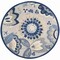 Homeroots 4' Blue And Gray Round Floral Indoor Outdoor Area Rug 546834 - alternate 5