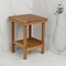 Homeroots 16" X 13" Brown Teak Square Shower Bench With Shelf 549377 - alternate 3