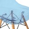 Leisuremod Dover Plastic Dining Side Chair with Wooden Legs, Transparent Blue, 2PK EP19TBU2 - alternate 6