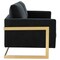 Leisuremod Lincoln Upholstered Velvet Loveseat with Gold Frame, Midnight Black LA55BL - alternate 6