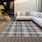 Homeroots 3' X 5' Charcoal Ivory And Gold Plaid Washable Indoor Outdoor Area Rug 597099 - alternate 7