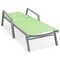 Leisuremod Marlin Patio Chaise Lounge Chair with Armrests in Grey Aluminum Frame, Green, 2PK MLAGR-77G2 - alternate 6