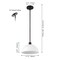 Jonathan Y Solene 11.75" 1-Light Modern Contemporary Adjustable Metal/Glass Dome LED Pendant, Black/White JYL9565C - alternate 9