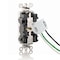 Leviton Straight Blade Receptacle, 5-15R, 15 A, 125V AC, Flush Mount, Self-Grounded M1626-W - alternate 5