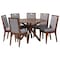 Baxton Studio Eira Modern Grey and Walnut Brown Wood 7-Piece Dining Set 254-12143-10893-ZORO - alternate 1