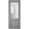 Vdomdoors Front Exterior Prehung FiberGlass Door Frosted Glass / Manux 8422 Grey Ash / Office Commercial and MANUX8422EXD-SS-W36 x H80-LH - alternate 2