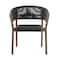 Homeroots Set of Two 26" Black and Natural Wood Solid Wood Outdoor Dining Chair, 2PK 490254 - alternate 5