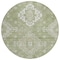 Homeroots 8' Artichoke Green Beige And Ivory Round Medallion Washable Indoor Outdoor Area Rug 589022 - alternate 5
