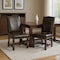 Homeroots Set of Two Dark Brown Leather And Wood Dining Side Chairs 588328 - alternate 1