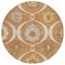 Homeroots 8' Orange Copper And Gray Round Medallion Washable Indoor Outdoor Area Rug 589640 - alternate 6