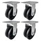 Hyw Products Heavy Duty Caster Set 5in V-Groove Wheels, 4 Rigid, 4PK 40-50R-A1-VG-4 - alternate 1