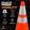 Xpose Safety 28 Inch Orange Traffic Cones with 6in and 4in Collars, DOT Approved, 4PK AOTC28-64-4-X-S - alternate 5