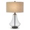 Homeroots 23" Black Glass Table Lamp With Flax Drum Shade 524353 - alternate 5