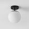 Jonathan Y Marcel Bistro 7.75" 1-Light Bohemian Farmhouse Iron/Frosted Glass LED Semi Flush Mount, Black/White JYL7499C - alternate 5