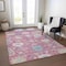 Homeroots 9' X 12' Pink Ivory And Denim Blue Floral Washable Indoor Outdoor Area Rug 605323 - alternate 6