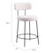 Homeroots Set of Two 25" Ivory and Black Shearling and Steel Low Back Counter Height Bar Chairs 555722 - alternate 6