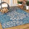 Jonathan Y Zinnia Modern Floral Textured Weave Navy/Aqua 5 ft. x 8 ft. Indoor/Outdoor Area Rug SMB110C-5 - alternate 6