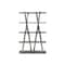 Homeroots 71" Gray And Silver Stainless Steel and Wood Four Tier Geometric Bookcase 722399 - alternate 1