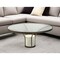 Homeroots 36" Antiqued Gold And White Glass Iron and Marble Round Pedestal Coffee Table 376310 - alternate 4