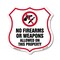 Signmission No Guns Shield Sign No Firearms Or Weapo, 12 Inch X 12 Inch, Aluminum Metal Sign SHI-A-12-395 - alternate 1