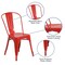 Flash Furniture Red Metal Indoor-Outdoor Stackable Chair CH-31230-RED-GG - alternate 9