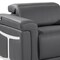 Homeroots 166" Dark Gray Top Grain Leather Reclining Metal USB Sofa 720376 - alternate 5