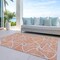 Homeroots 3' X 5' Salmon And Ivory Geometric Washable Indoor Outdoor Area Rug 612899 - alternate 9