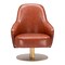 Homeroots 28" Brown And Gold Faux Leather And Faux Leather Swivel Arm Chair 556465 - alternate 7