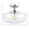 Jonathan Y Marfa 14" 1-Light Modern Farmhouse Schoolhouse Frosted Glass/Metal LED Semi Flush Mount, Chrome JYL7517C - alternate 9
