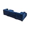 Homeroots Tufted Blue Velvet Modular U Shaped Sofa and Chaise Sectional With Toss Pillows 642271 - alternate 4