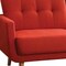 Homeroots 74" Red Linen Sofa With Wood Brown Legs 285661 - alternate 5