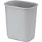 Rubbermaid Commercial Deskside 3 gal Rectangular Indoor Plastic Can, Gray, None, Plastic, 8 1/4 in FG295500GRAY - alternate 1