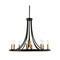 Jonathan Y Dante 26.75" 9-Light Transitional Modern Iron Adjustable Wagon Wheel LED Chandelier w/Downlight, Blac JYL7506A - alternate 1