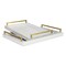 Homeroots Set of Two Silver Wood Geometric Serving Trays With Handles 518595 - alternate 1
