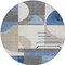 Homeroots 8' Blue Gray And Ivory Round Geometric Washable Indoor Outdoor Area Rug 617976 - alternate 6